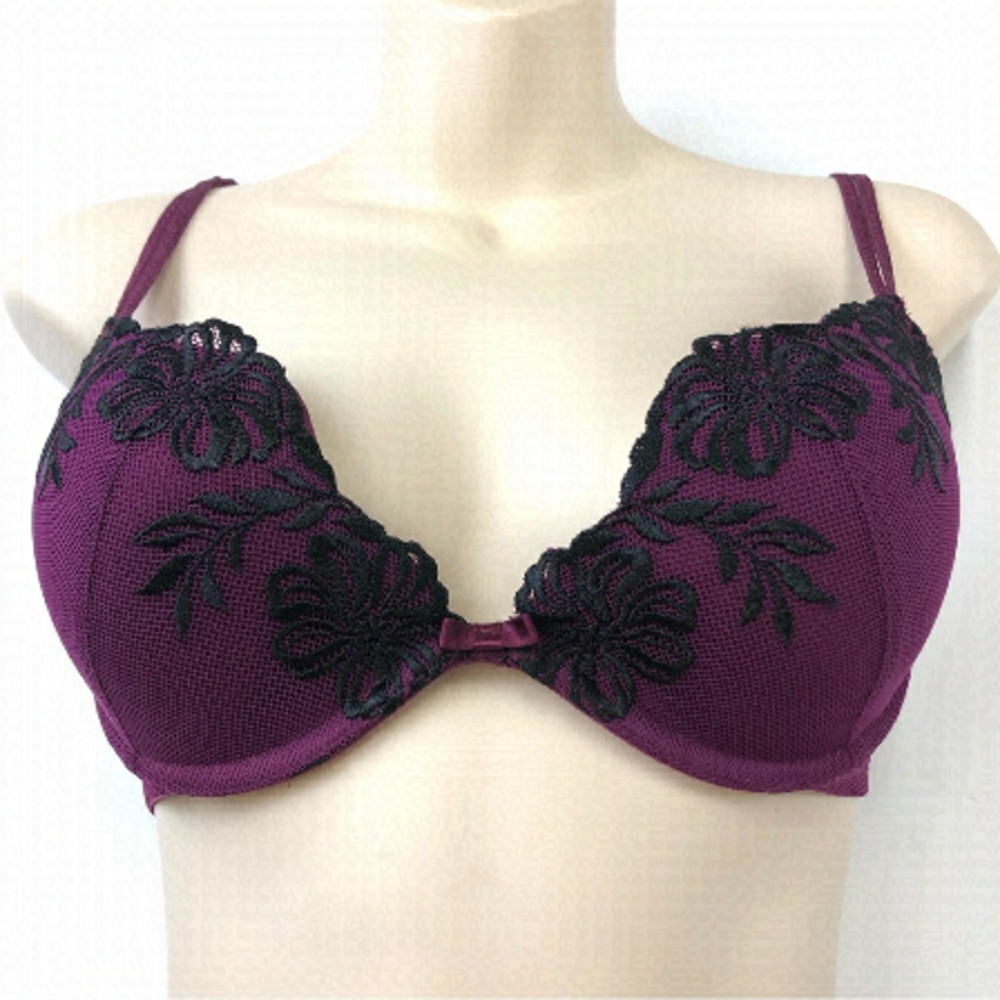 La SENZA Black And Purple Lace Bra